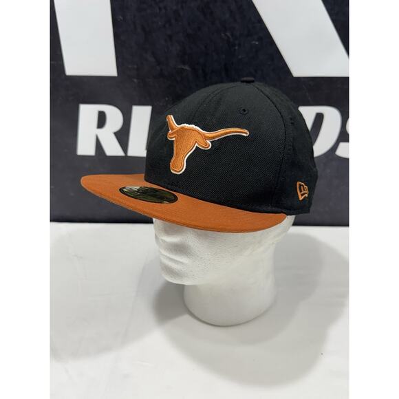 New Era 59fifty Texas Longhorns Two Tone Flat Bill Fitted Hat 7 3/8 - Picture 1 of 6
